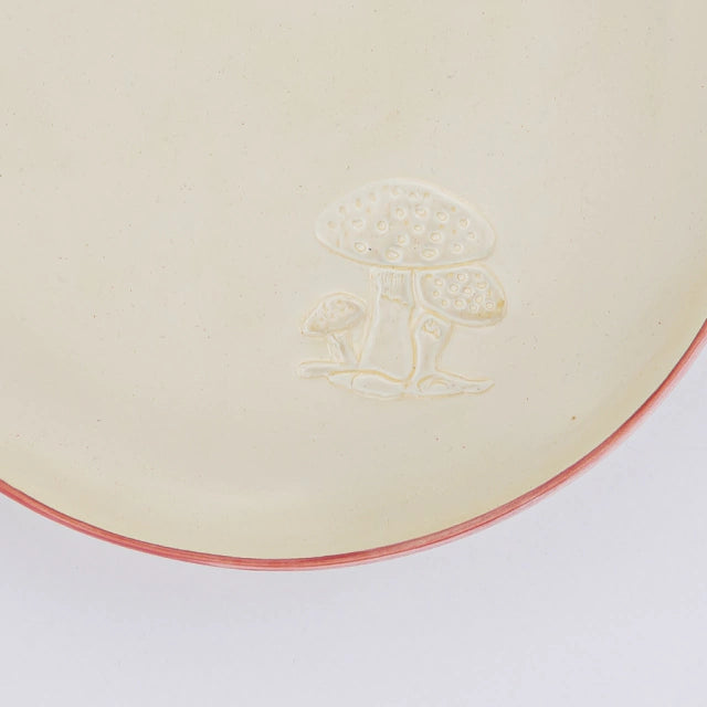 Prato sobremesa cogumelo em cerâmica - 1 unidade