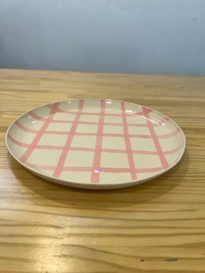Prato multiuso xadrez rosa